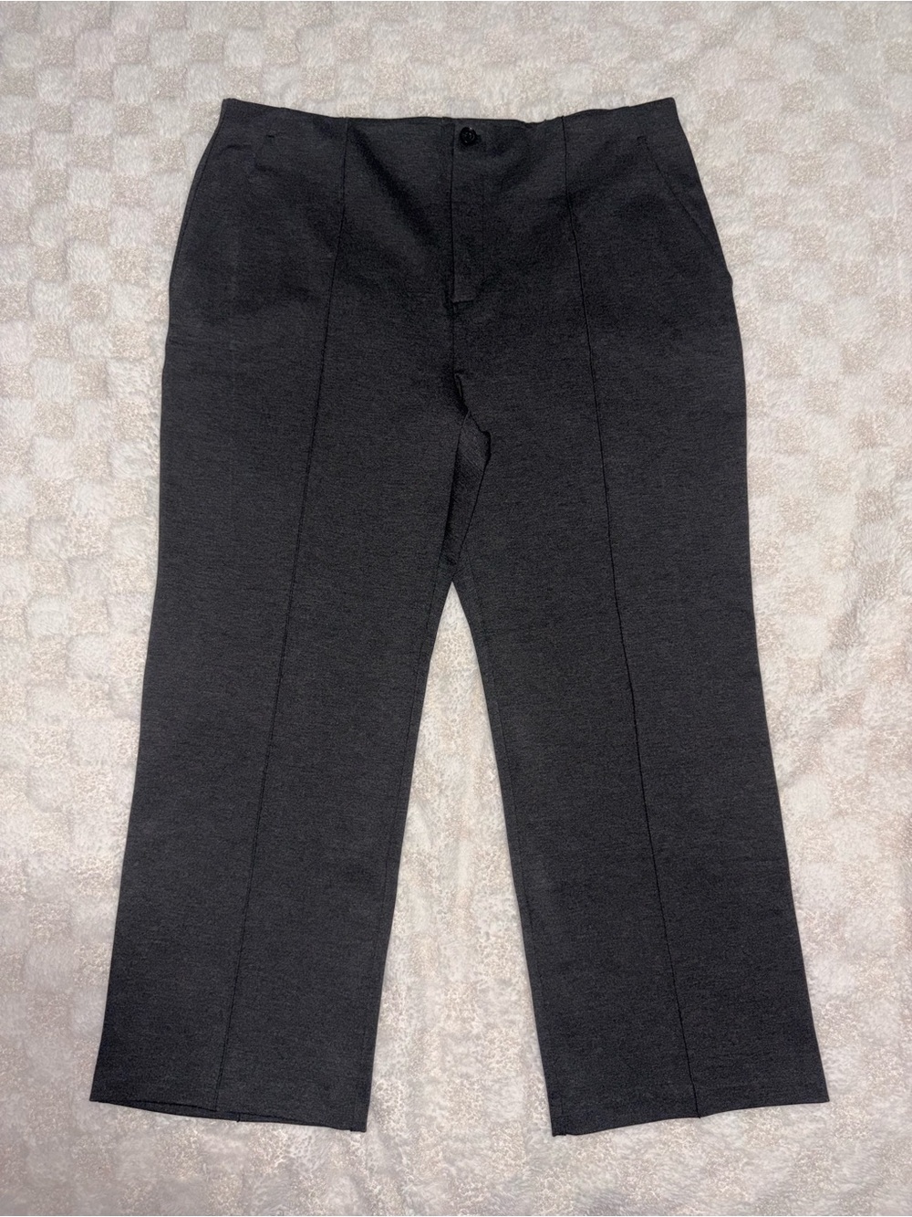 Banana Republic Women’s High Rise Knit Ponte Pants in Charcoal Heather Gray XL